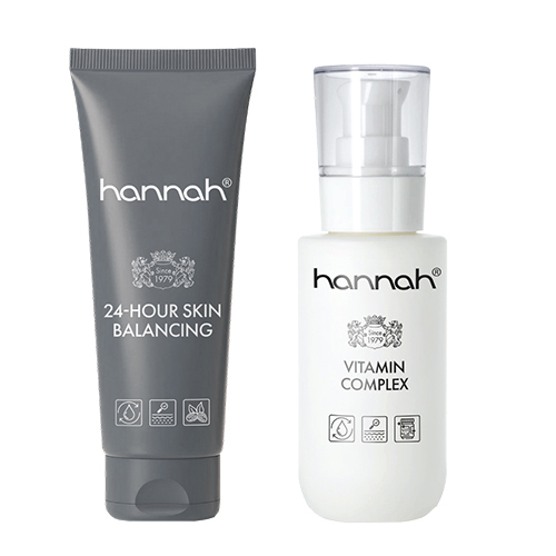 Hydraterende set bestaande uit een hannah gezichtscrème en hannah Vitamin Complex spray.