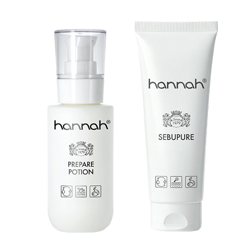 Set van hannah Active Mask en Active Lotion voor de behandeling van acne en onzuiverheden.