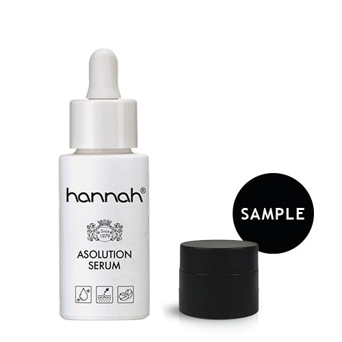 witte flacon asolution serum van hannah met sample potje