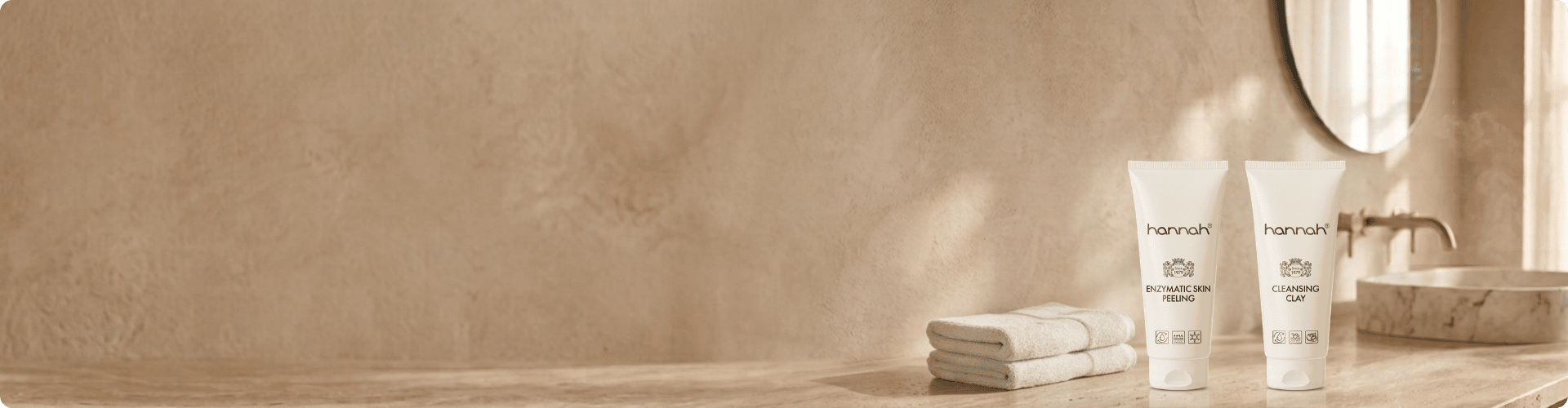 hannah Peelings & Maskers Collectie in Badkamer Setting