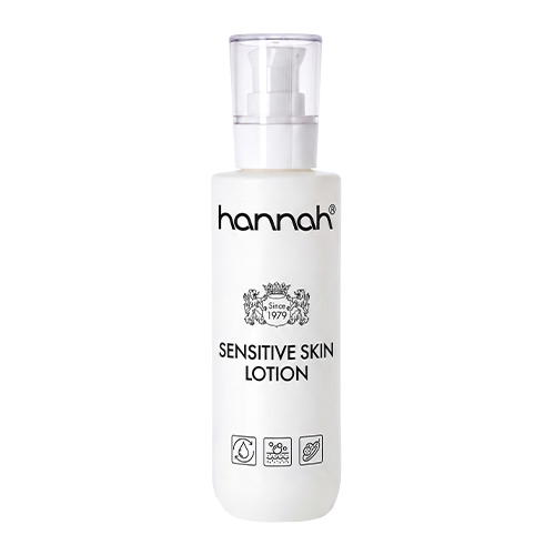 Witte fles hannah sensitive skin lotion met een pompje van 200ml